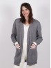 Canadiana Grey Cardigan with Red and White Details and Pockets